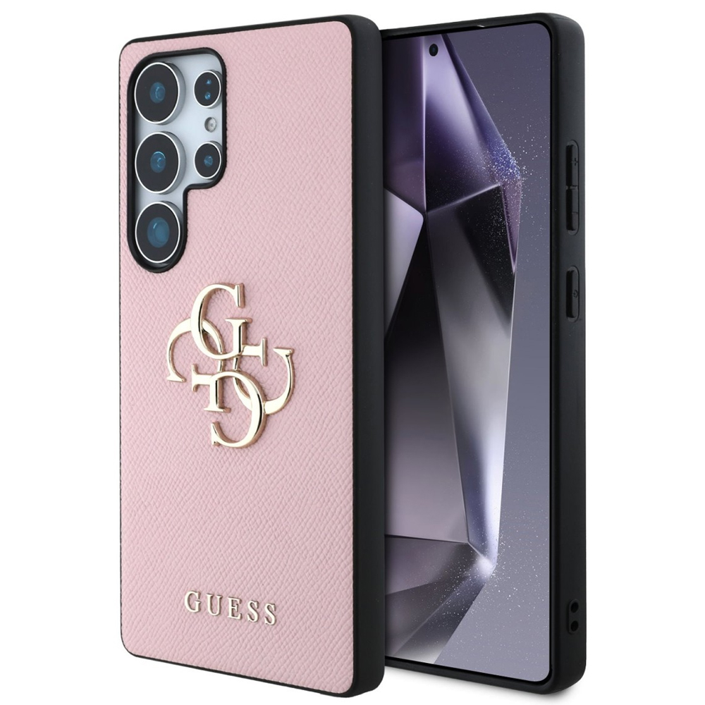 Калъф GUESS, PU Grained 4G Metal Logo за Samsung Galaxy S25 Ultra, GUHCS25LPGT4MBP, Розов