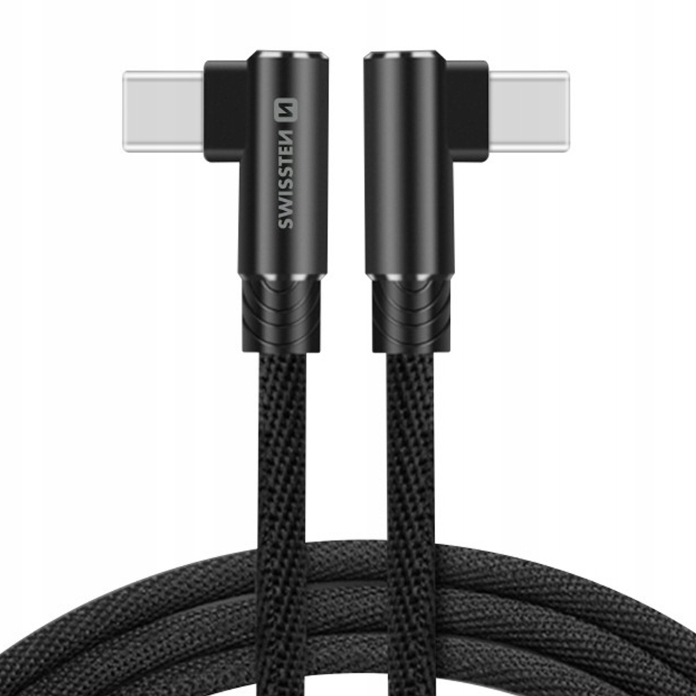 Кабел SWISSTEN Arcade USB-C към USB-C, 1.2м., Черен
