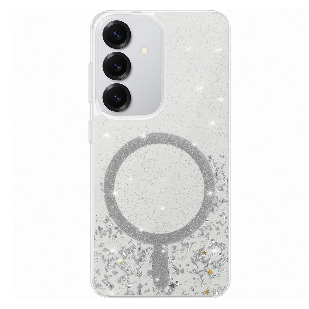 Удароустойчив калъф Moonlite MagSF за Samsung Galaxy S25, Прозрачен - сребрист
