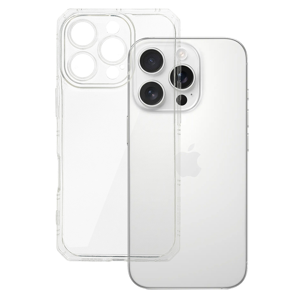 Силиконов калъф Antishock за iPhone 16 Pro Max, Прозрачен