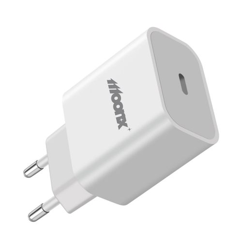 Зарядно 220V MOONX MC03, PD, 20W, 1xUSB-C, с кабел USB-C към Lightning, Бял
