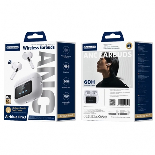 Безжични Слушалки JELLICO AirBlue Pro 3 TWS, Бял
