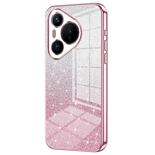 Силиконов калъф Electroplating Glitter за Huawei Pura 70, Розов