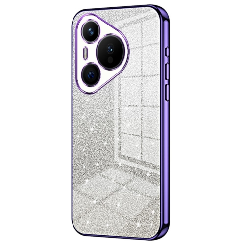 Силиконов калъф Electroplating Glitter за Huawei Pura 70, Лилав