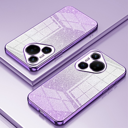 Силиконов калъф Electroplating Glitter за Huawei Pura 70, Лилав