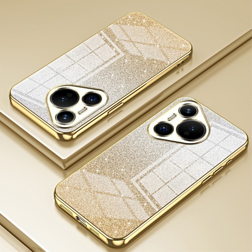 Силиконов калъф Electroplating Glitter за Huawei Pura 70, Златист