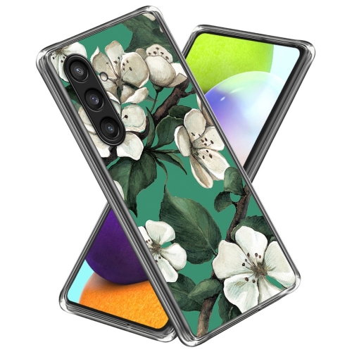 Силиконов калъф за Samsung Galaxy S24 Plus, Бели цветя