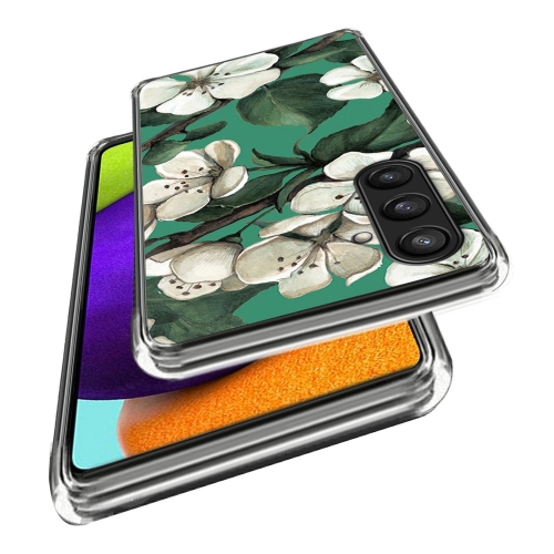 Силиконов калъф за Samsung Galaxy S24 Plus, Бели цветя