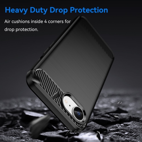 Силиконов Калъф Carbon Fibre Brushed за  iPhone 16e/17e, Черен