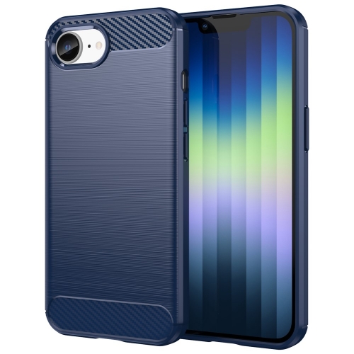 Силиконов Калъф Carbon Fibre Brushed за iPhone 16e/17e, Син