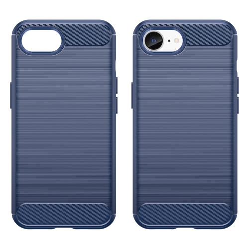 Силиконов Калъф Carbon Fibre Brushed за iPhone 16e/17e, Син