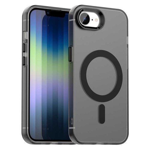 Пластмасов калъф Anti Drop Hybrid MagSF за iPhone 16e/17e, Черен-прозрачен
