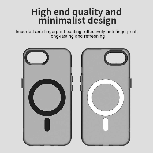 Пластмасов калъф Anti Drop Hybrid MagSF за iPhone 16e/17e, Черен-прозрачен