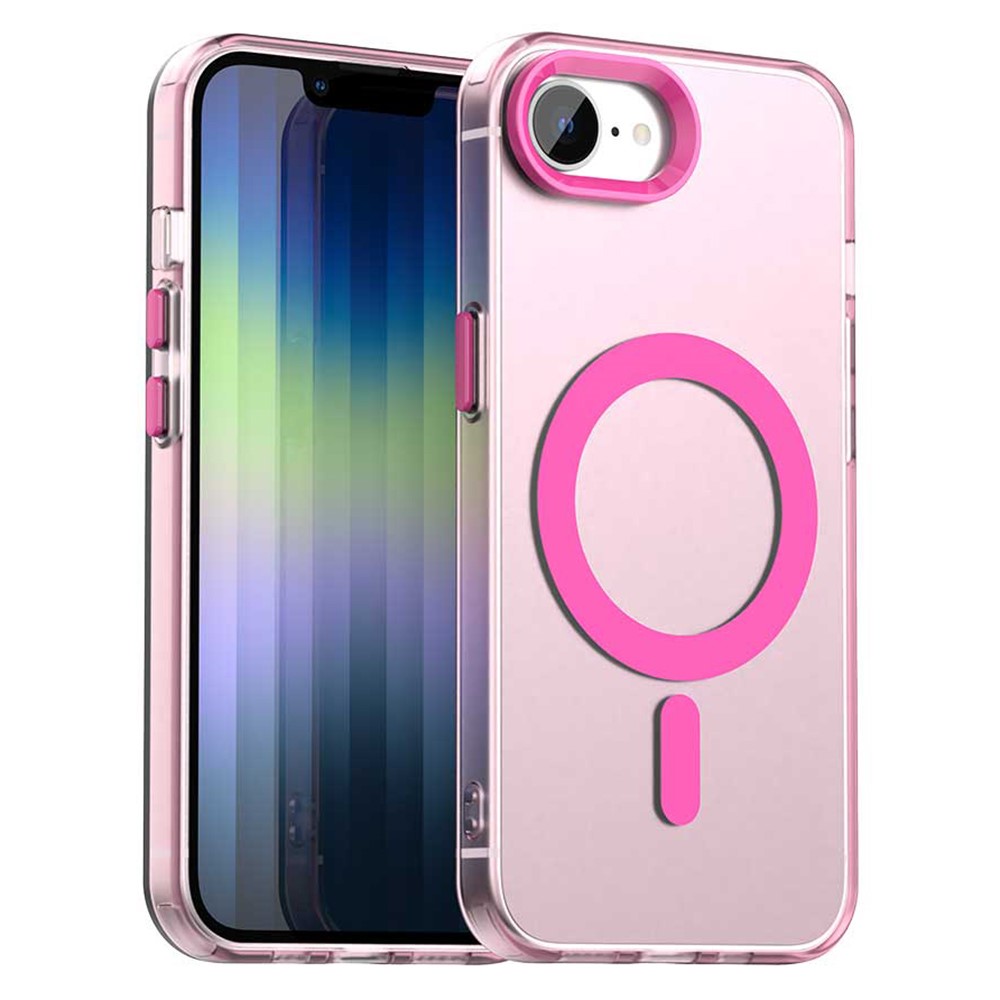 Пластмасов калъф Anti Drop Hybrid MagSF за iPhone 16e/17e, Розов-прозрачен