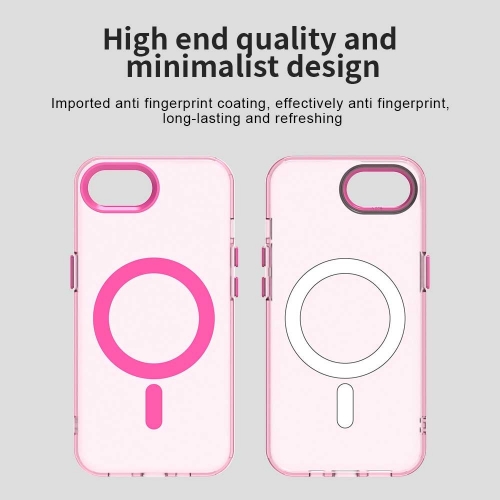 Пластмасов калъф Anti Drop Hybrid MagSF за iPhone 16e/17e, Розов-прозрачен