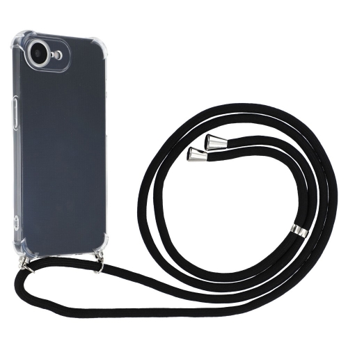 Силиконов калъф Shockproof за iPhone 16e/17e, връзка, Прозрачен