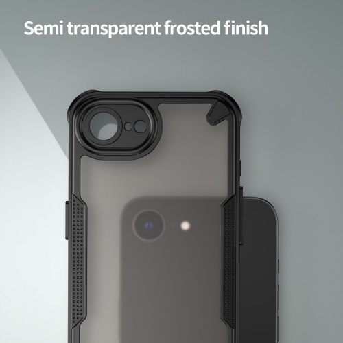 Удароустойчив калъф Frosted за iPhone 16e/17e, Черен