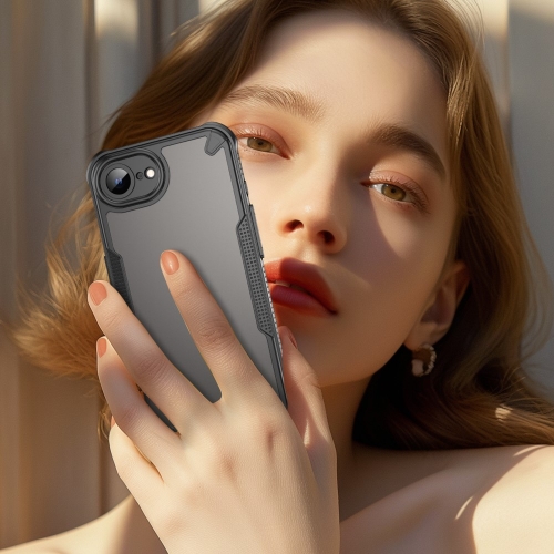 Удароустойчив калъф Frosted за iPhone 16e/17e, Черен
