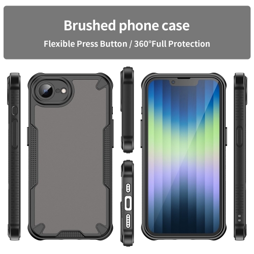 Удароустойчив калъф Frosted за iPhone 16e/17e, Черен