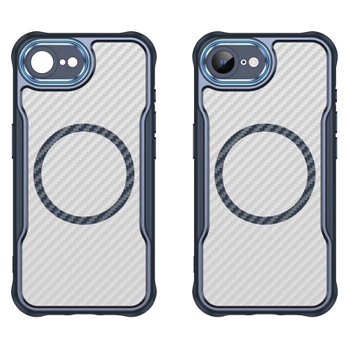Удароустойчив калъф MagSF Hybrid Carbon за iPhone 16e/17e, Син