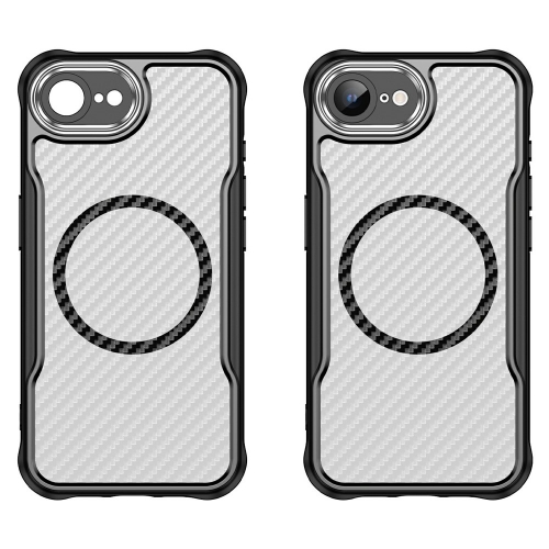 Удароустойчив калъф MagSF Hybrid Carbon за iPhone 16e/17e, Черен
