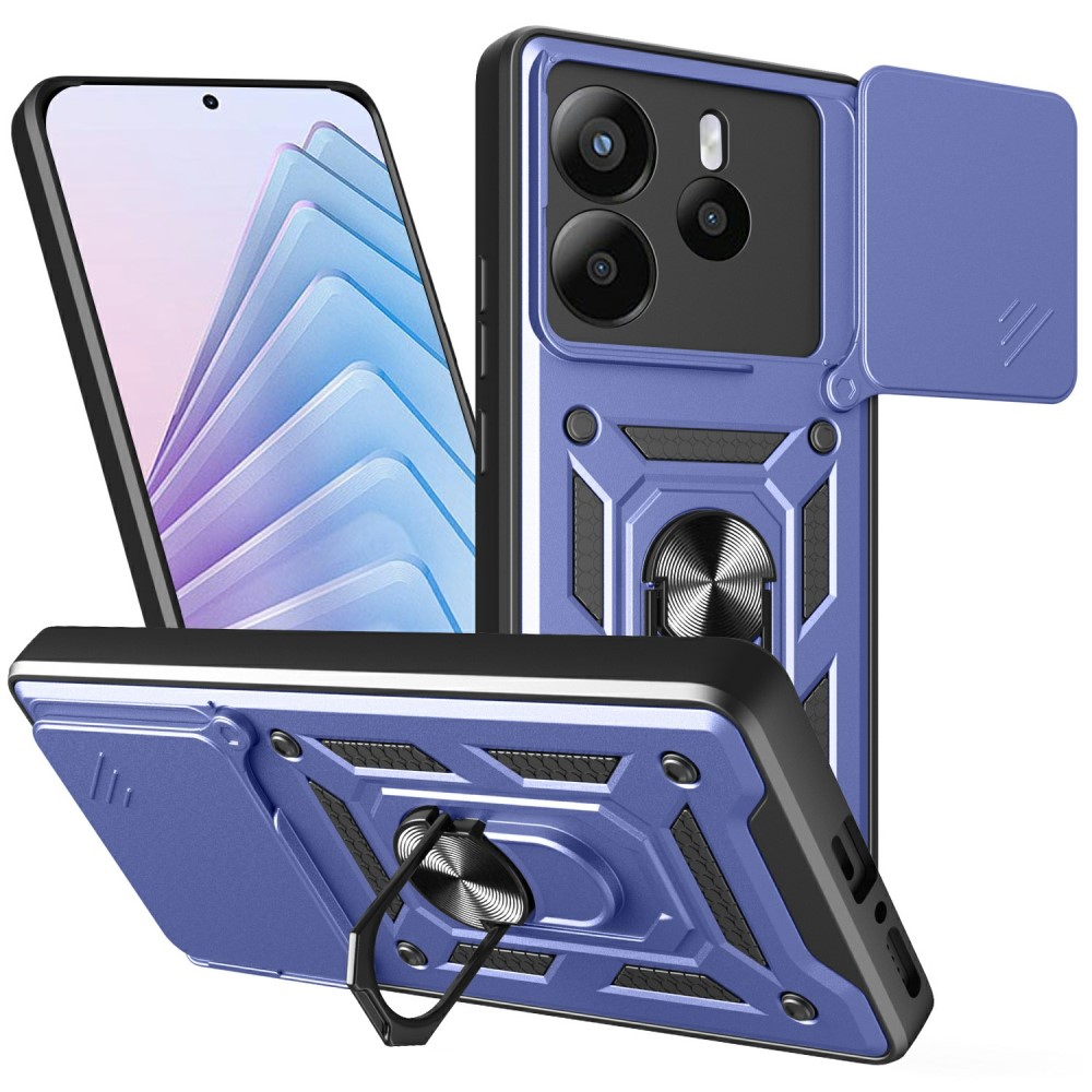 Удароустойчив калъф Slide Camera за Xiaomi Redmi Note 14 5G, Син 