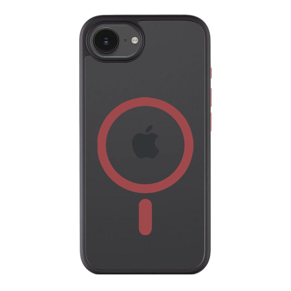 Удароустойчив калъф Tactical MagForce Hyperstealth за iPhone 16e/17e, Черен-червен