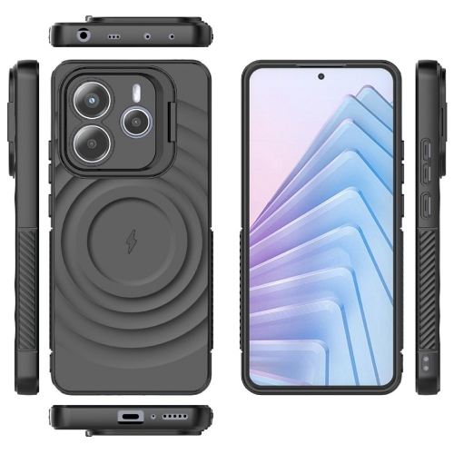 Силиконов калъф MagSF Kickstand за Xiaomi Redmi Note 14 5G, Черен