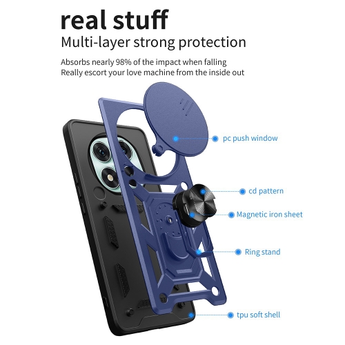 Удароустойчив калъф Slide Camera за Xiaomi Redmi Note 14 Pro 5G / Poco X7 5G, Син