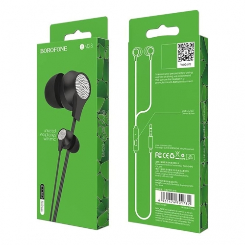 Слушалки с микрофон BOROFONE Tender Sound BM28, Черен