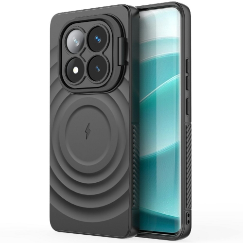 Силиконов калъф MagSF Kickstand за Xiaomi Redmi Note 14 Pro 5G / Poco X7 5G, Черен