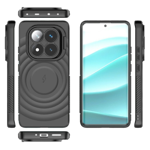 Силиконов калъф MagSF Kickstand за Xiaomi Redmi Note 14 Pro 5G / Poco X7 5G, Черен