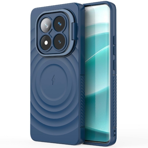 Силиконов калъф MagSF Kickstand за Xiaomi Redmi Note 14 Pro 5G / Poco X7 5G, Син