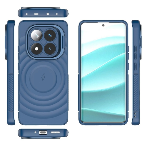 Силиконов калъф MagSF Kickstand за Xiaomi Redmi Note 14 Pro 5G / Poco X7 5G, Син
