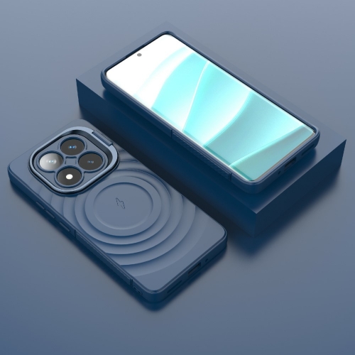 Силиконов калъф MagSF Kickstand за Xiaomi Redmi Note 14 Pro 5G / Poco X7 5G, Син