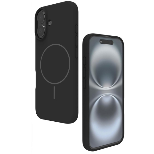 Удароустойчив калъф MagSF Slim Silicone за iPhone 16, Черен