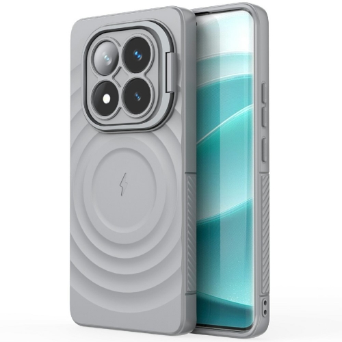 Силиконов калъф MagSF Kickstand за Xiaomi Redmi Note 14 Pro 5G / Poco X7 5G, Сив
