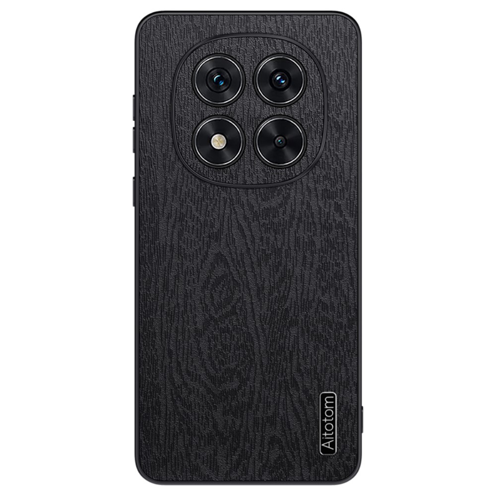 Удароустойчив калъф Wood Leather за Xiaomi Redmi Note 14 Pro 5G / Poco X7 5G, Черен