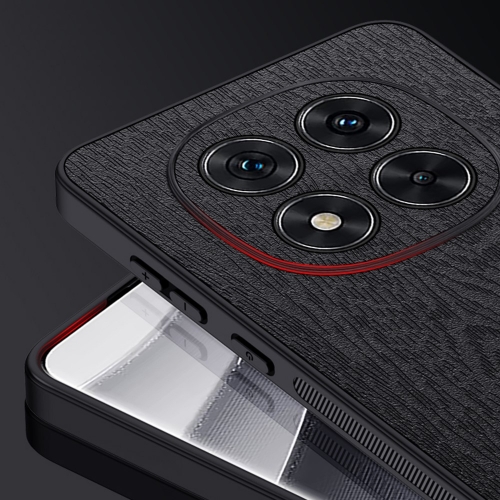 Удароустойчив калъф Wood Leather за Xiaomi Redmi Note 14 Pro 5G / Poco X7 5G, Черен