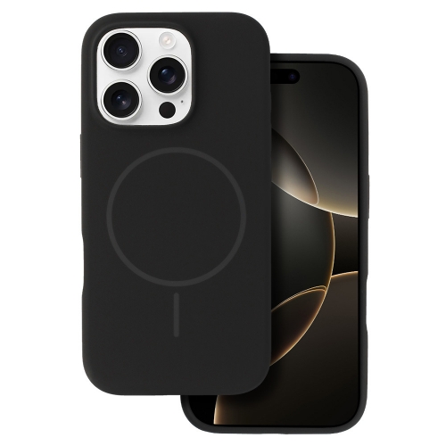 Удароустойчив калъф MagSF Slim Silicone за iPhone 16 Pro, Черен