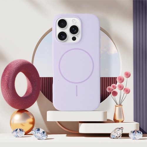 Удароустойчив калъф MagSF Slim Silicone за iPhone 16 Pro, Лилав