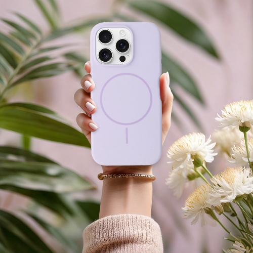 Удароустойчив калъф MagSF Slim Silicone за iPhone 16 Pro, Лилав