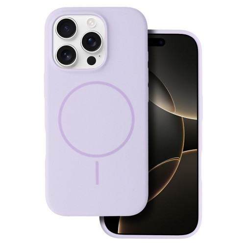 Удароустойчив калъф MagSF Slim Silicone за iPhone 16 Pro Max, Лилав