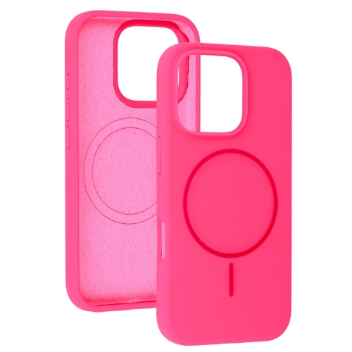 Удароустойчив калъф MagSF Slim Silicone за iPhone 16 Pro Max, Розов