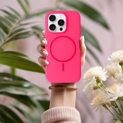 Удароустойчив калъф MagSF Slim Silicone за iPhone 16 Pro Max, Розов