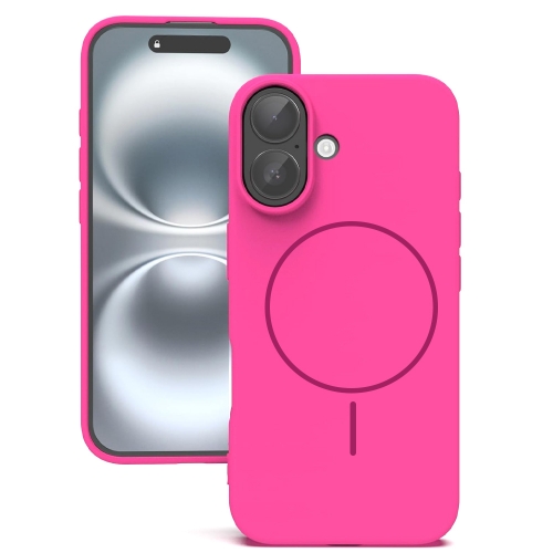 Удароустойчив калъф MagSF Slim Silicone за iPhone 16, Розов