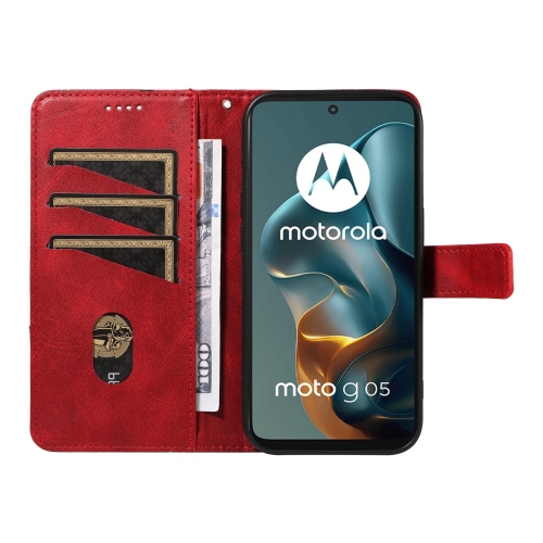 Калъф Тефтер Wallet Stand Bi-color за Motorola Moto G05 4G, Червен