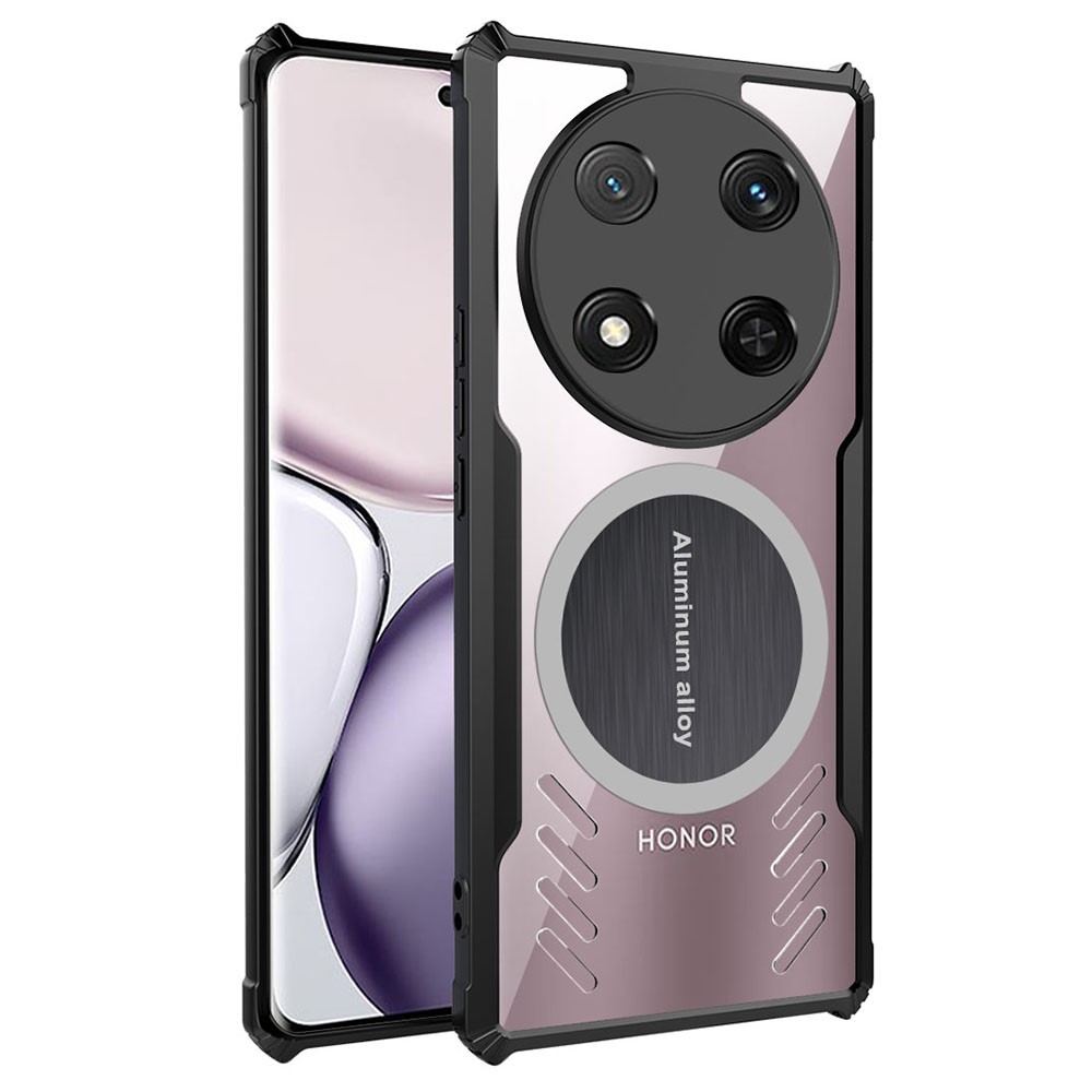 Удароустойчив калъф Aluminum Alloy за Honor Magic7 Lite 5G / X9c 5G / X60 Pro 5G, Черен