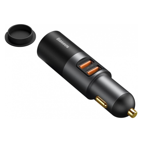 Зарядно за кола Baseus Cigarette Lighter Expansion Car Charger 2xUSB-A 120W, Тъмно сив