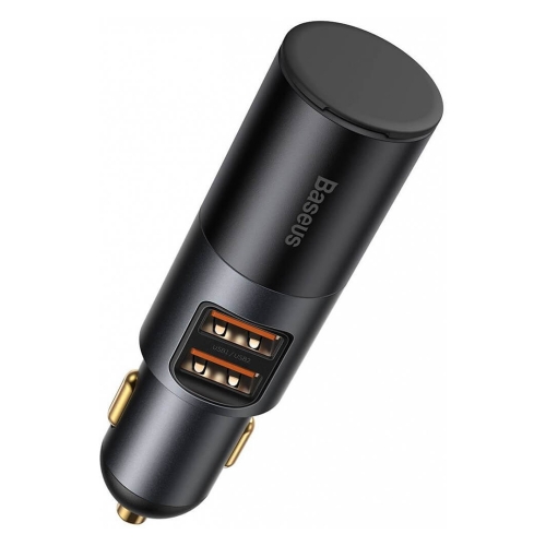 Зарядно за кола Baseus Cigarette Lighter Expansion Car Charger 2xUSB-A 120W, Тъмно сив